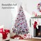 Best Choice Products Pre-Lit Holiday Christmas Pine Tree w/ Flocked Branches, Warm-White & Multicolored Lights